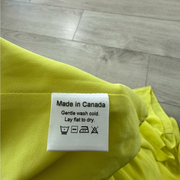 Park & Fifth Neon Yellow Midi Spaghetti Strap Dress - Picture 9 of 15